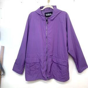 Totes  Light Jacket Woman XL‎ Purple   Full Zip Hood Active Travel Work Outdoor
